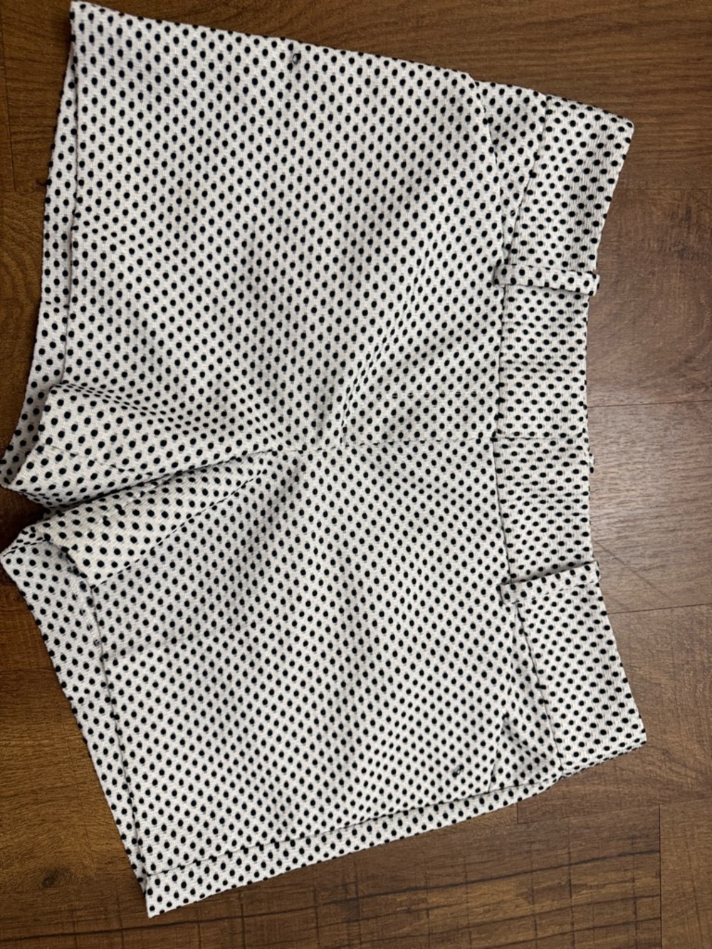 Ann Taylor White Shorts with Black Dot Print